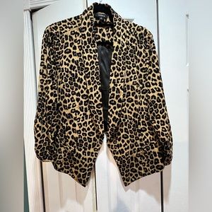 Cheetah Blazer, Size 2 Torrid, Worn Once, hits at hip, cute cut